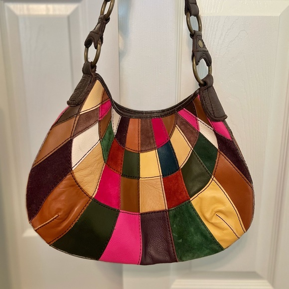 Lucky Brand Handbags - Lucky Brand Leather Patchwork Boho Purse